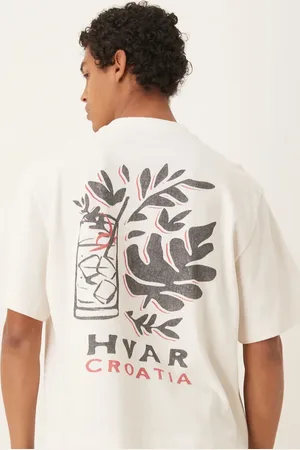 Abercrombie & Fitch Location back print cropped t-shirt in