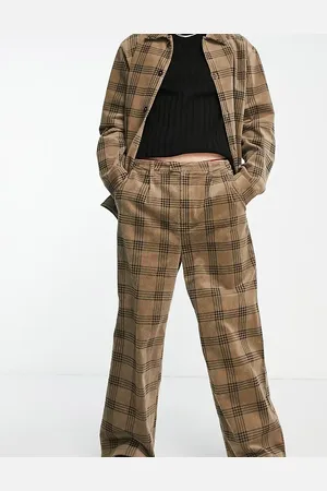 Reclaimed Wide leg cord trouser co-ord in check