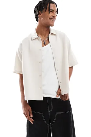 Bershka Relaxed shirt in ecru