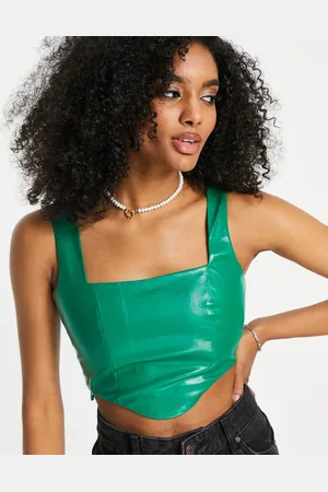 NaaNaa PU corset top in