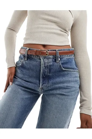 MANGO Gold buckle belt in
