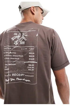 Cotton On Cotton On cropped fit t-shirt with Silver Spurt graphic in chocolate