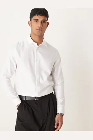ASOS Formal easy iron regular shirt in herringbone texture in