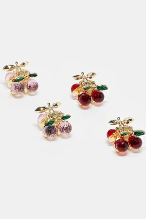 Accessorize Cherry 4 pack hair clips in