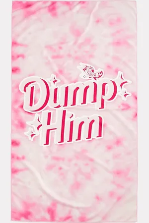 Skinnydip Dump Him slogan towel in tie dye