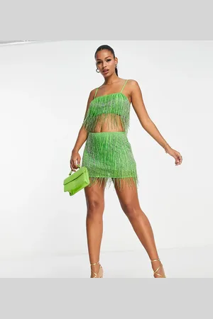 AsYou ICONICS fringed bead embellished skirt co-ord in
