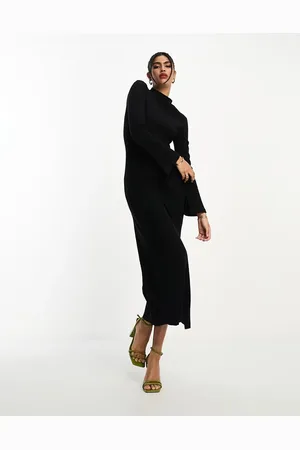 ASOS Supersoft grown on neck long sleeve midi dress in