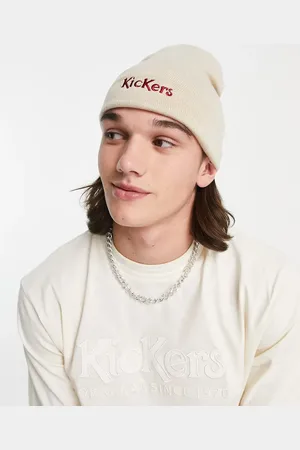 Kickers Beanie in off with logo embroidery