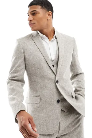 ASOS Skinny suit jacket in beige microtexture