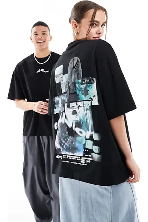COLLUSION Unisex t-shirt with back graphic photographic collage in