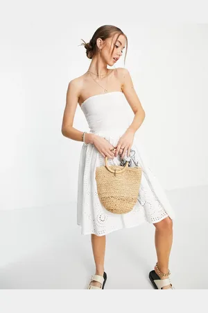 French Connection Shirred bandeau mini dress in