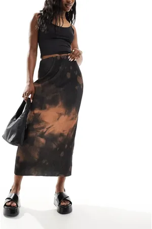 ASOS Plisse midi skirt in print