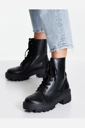 Glamorous Chunky lace up boots in