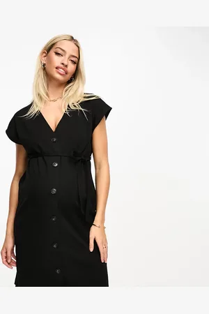 Mama;licious Mamalicious button front mini dress in