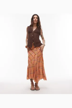Topshop Cutabout laundered skirt in check