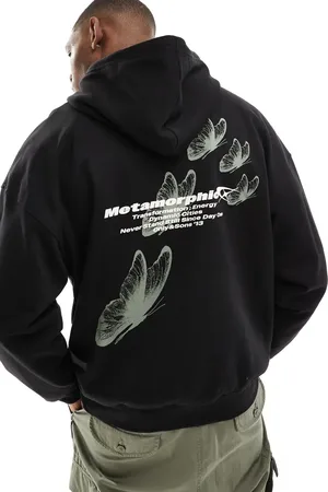Only & Sons Oversized hoodie with butterfly print in