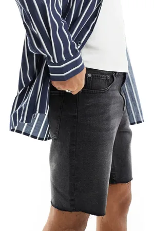 ADPT. Wide fit cut off denim shorts in washed