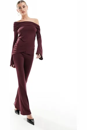 ASOS Slinky trouser co ord in wine