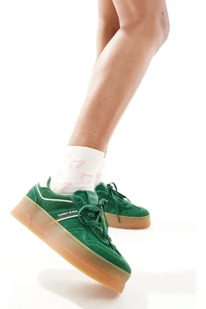 Tommy Hilfiger Greenwich flatform trainers with gum sole in and pink