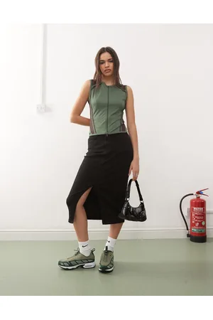 Noisy May Denim midi skirt in
