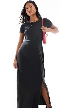 VERO MODA Knotted t-shirt maxi dress with split in
