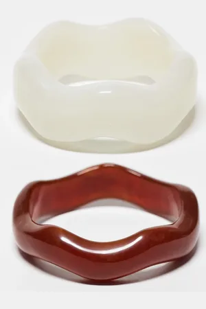 ASOS Pack of 2 resin bangles in wavy design