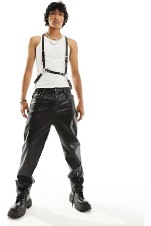 ASOS Faux leather harness with chain attachments in