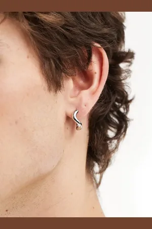 ASOS Molten wave hoop earrings in tone