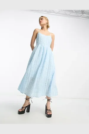 SELECTED Femme textured 3D floral and lace cami midi dress in