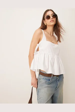 ASOS Tie side babydoll tank top in white