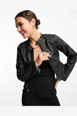 Cotton On Cotton On stretch faux leather moto jacket in washed