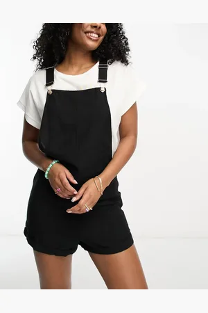 Roxy Silver Sky Again summer dungaree playsuit in