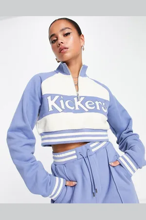 Kickers Funnel neck half zip crop sweat varsity co-ord in