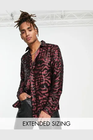 ASOS Embellished shirt with tiger sequin design in