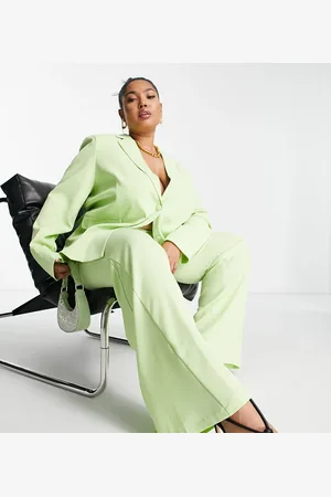 Extro & Vert Plus High waisted flare trousers in lime