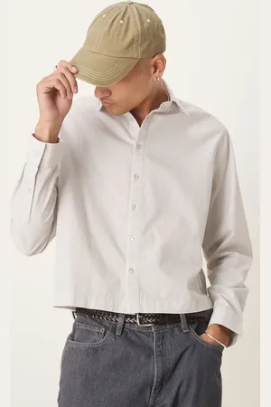 ASOS Boxy oversized poplin shirt in light