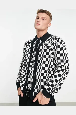 Fred Perry Checkerboard knit cardigan in