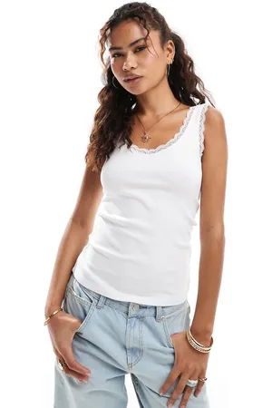 New Look Lace trim vest in