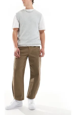 ASOS Canvas oversized fit trousers with ADS logo in