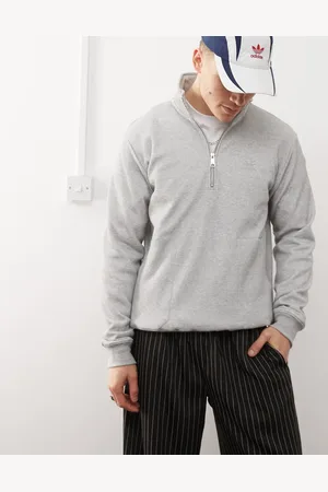 adidas Trefoil Essentials waffle 1/4-zip sweat in