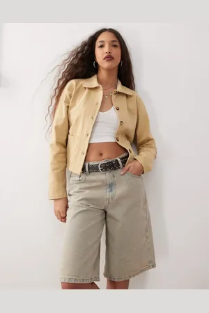 Motel Calva boxy jacket in tan