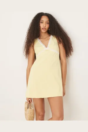ASOS V front lace insert mini dress in