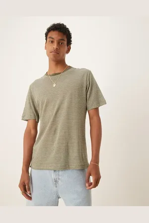 MANGO Thin stripe t-shirt in and white