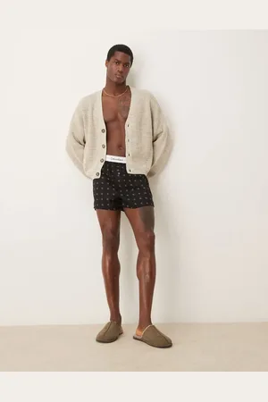 Calvin Klein Modern Cotton 2 pack slim boxer shorts in repeat logo print/khaki