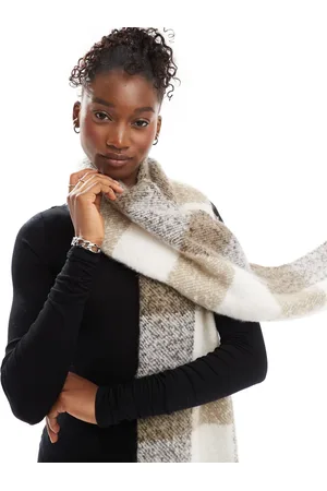 Object Soft chunky tassel scarf in check