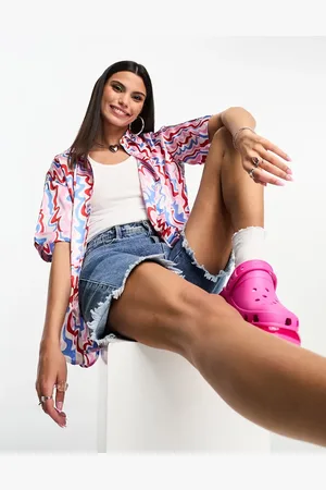 Heartbreak Satin shirt co-ord in swirl print