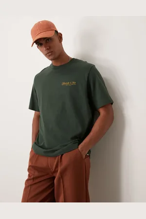 Abercrombie & Fitch Polished embroidered logo t-shirt in dark