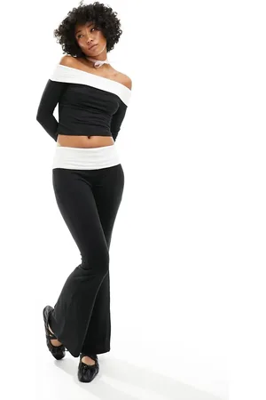 ASOS Flared casual trousers co ord with contrast waistband in