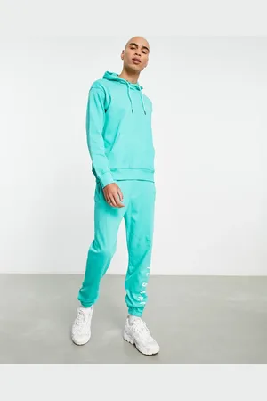 Il Sarto Logo hoodie co-ord in turquoise