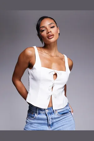 Missyempire Square neck bow front top in